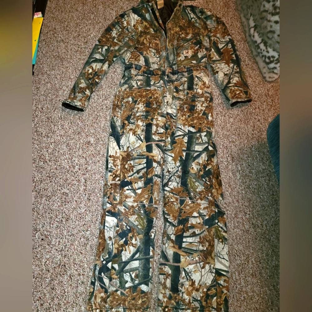 Vintage Real Workwear Insulated Camo Coveralls Size Sm.